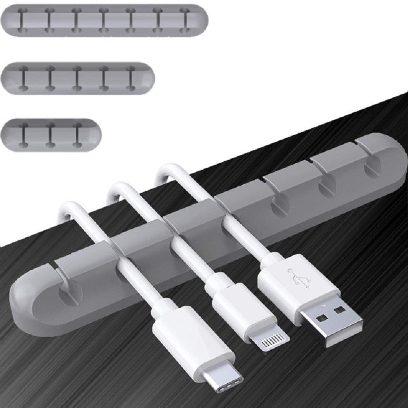 Simple data cable fixing organizer car desktop organizer mouse clip silicone cable - image 1