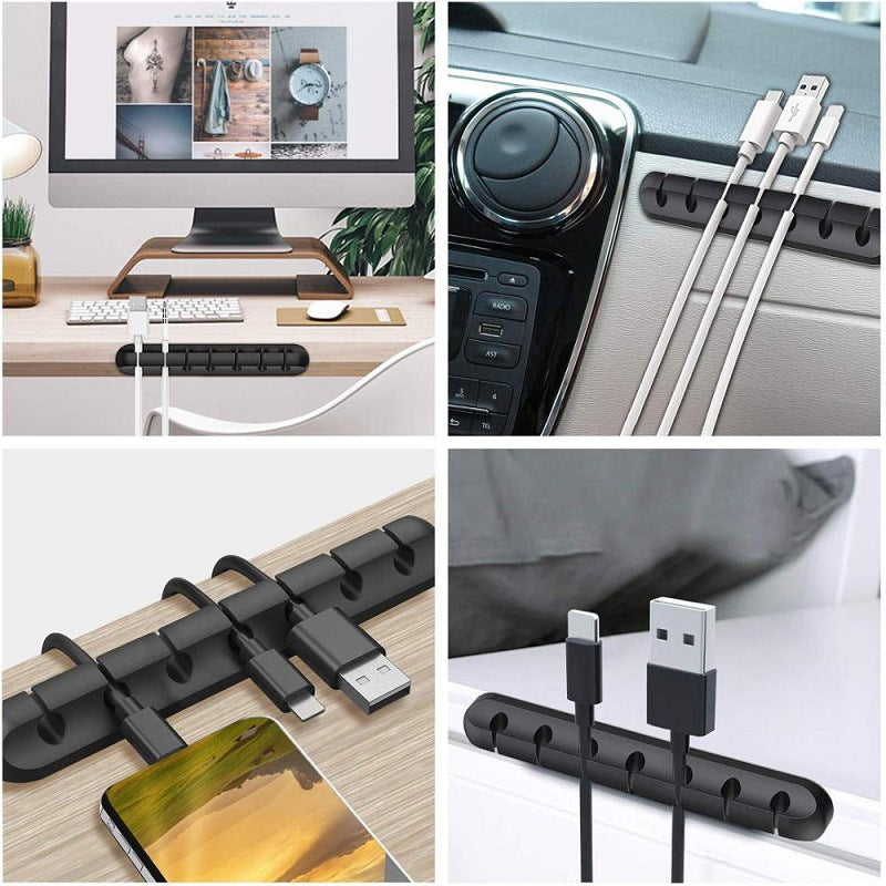 Simple data cable fixing organizer car desktop organizer mouse clip silicone cable - image 5