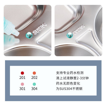 Panda Dining Plate School Children's 304 Stainless Steel Dinner Plate Kindergarten Cartoon Car Dinner Plate Baby Dinner Plate - image 3