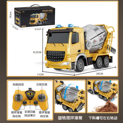 Motorcycle Amazon 2.4g Remote Control Engineering Concrete Mixer Truck Excavator Simulation Model Simulation Remote Control Car - image 1