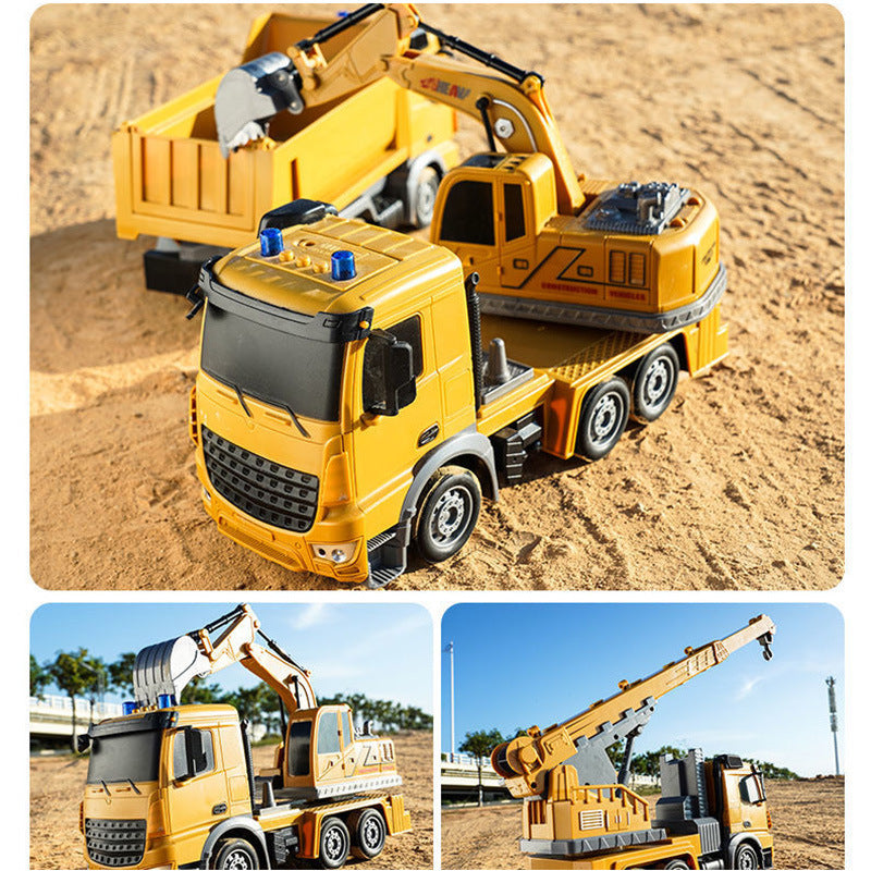 Motorcycle Amazon 2.4g Remote Control Engineering Concrete Mixer Truck Excavator Simulation Model Simulation Remote Control Car - image 2
