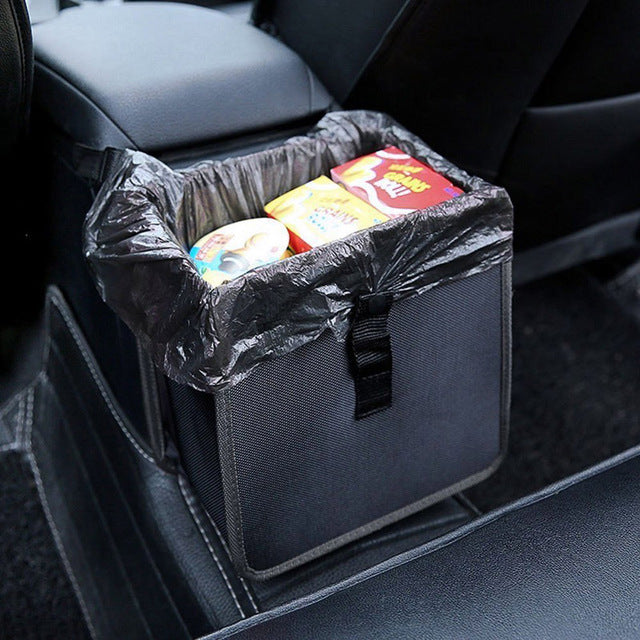 Car Trash Can Storage Net Pocket Hanging Garbage Basket Rear Seat Storage Box Waterproof Trash Can Storage Storage Box - image 1