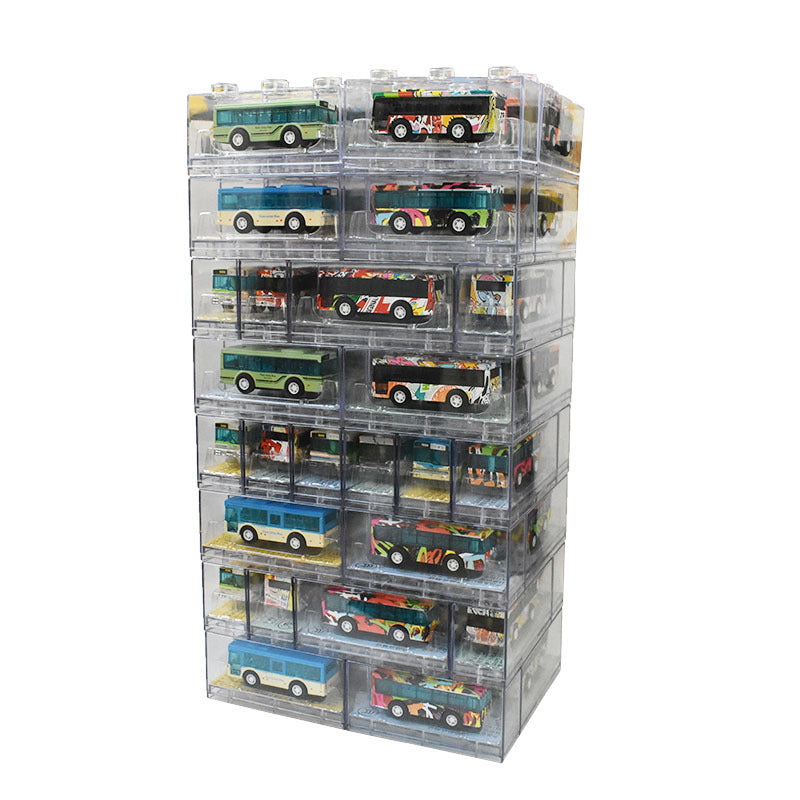 Transparent Display Box, Individually Packaged Mini Alloy Bus, Car, Educational Pull-Back Alloy Car - image 5