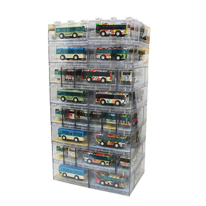 Transparent Display Box, Individually Packaged Mini Alloy Bus, Car, Educational Pull-Back Alloy Car - image 5