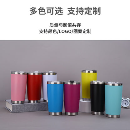 Southeast Asia Cross-Border 20oz Car Cup Double-Layer Vacuum Insulated Cup with Spray-Coated Finish for Car Use, Cold-Keeping Beer Cup, Available in Multiple Colors - image 2