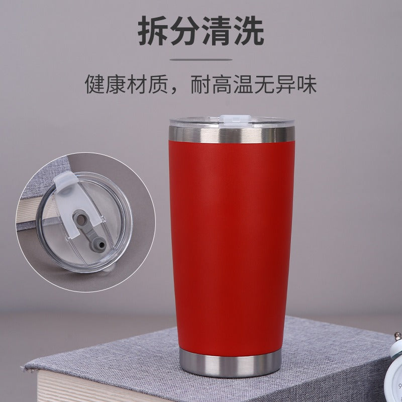 Southeast Asia Cross-Border 20oz Car Cup Double-Layer Vacuum Insulated Cup with Spray-Coated Finish for Car Use, Cold-Keeping Beer Cup, Available in Multiple Colors - image 3