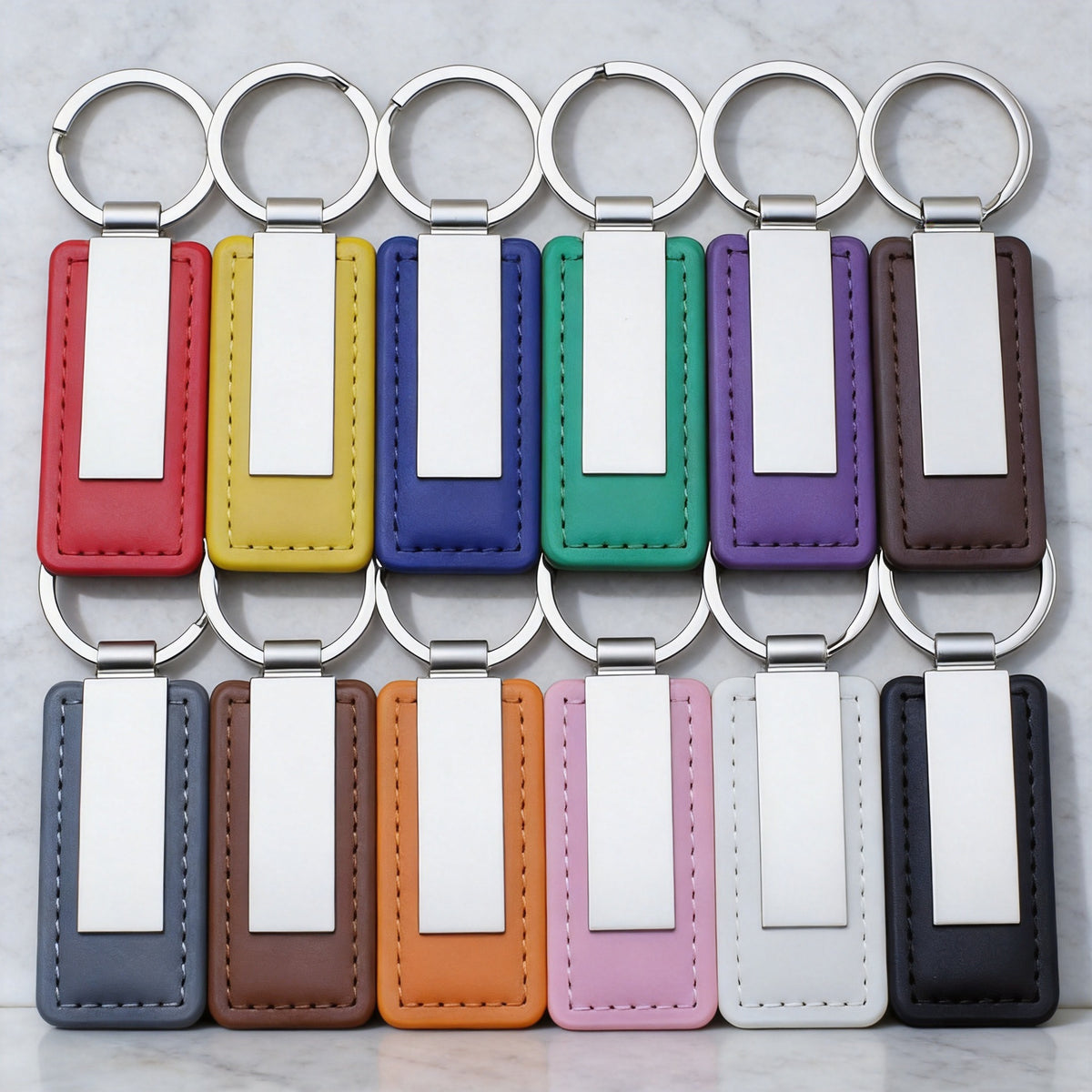 Cross-Border Exclusive Supply of Leather Car Keychain Pendants, Business Gifts, Small Gifts, Customized Car Leather and Metal Key Chains - image 1