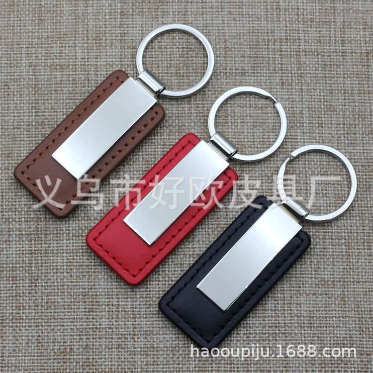 Cross-Border Exclusive Supply of Leather Car Keychain Pendants, Business Gifts, Small Gifts, Customized Car Leather and Metal Key Chains - image 4