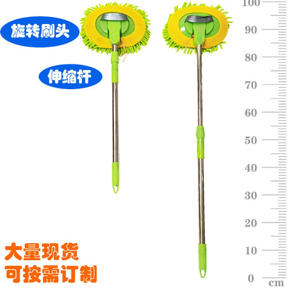 Factory Direct Supply Stainless Steel Chenille Line Retractable Car Wash Brush Car Wash Mop Green Car Cleaning Brush - image 1