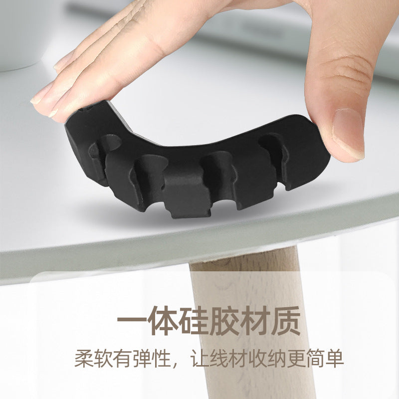 Factory direct simple data cable fixed organizer car desktop organizer mouse clip silicone cable - image 2