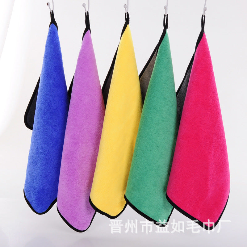 Car towel fishing towel laser lettering thickened absorbent coral fleece car wash towel cleaning towel double-sided thickened - image 2