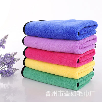 Car towel fishing towel laser lettering thickened absorbent coral fleece car wash towel cleaning towel double-sided thickened - image 3