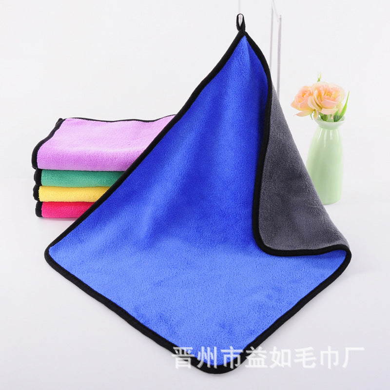 Car towel fishing towel laser lettering thickened absorbent coral fleece car wash towel cleaning towel double-sided thickened - image 4