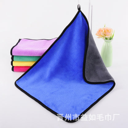 Car towel fishing towel laser lettering thickened absorbent coral fleece car wash towel cleaning towel double-sided thickened - image 4