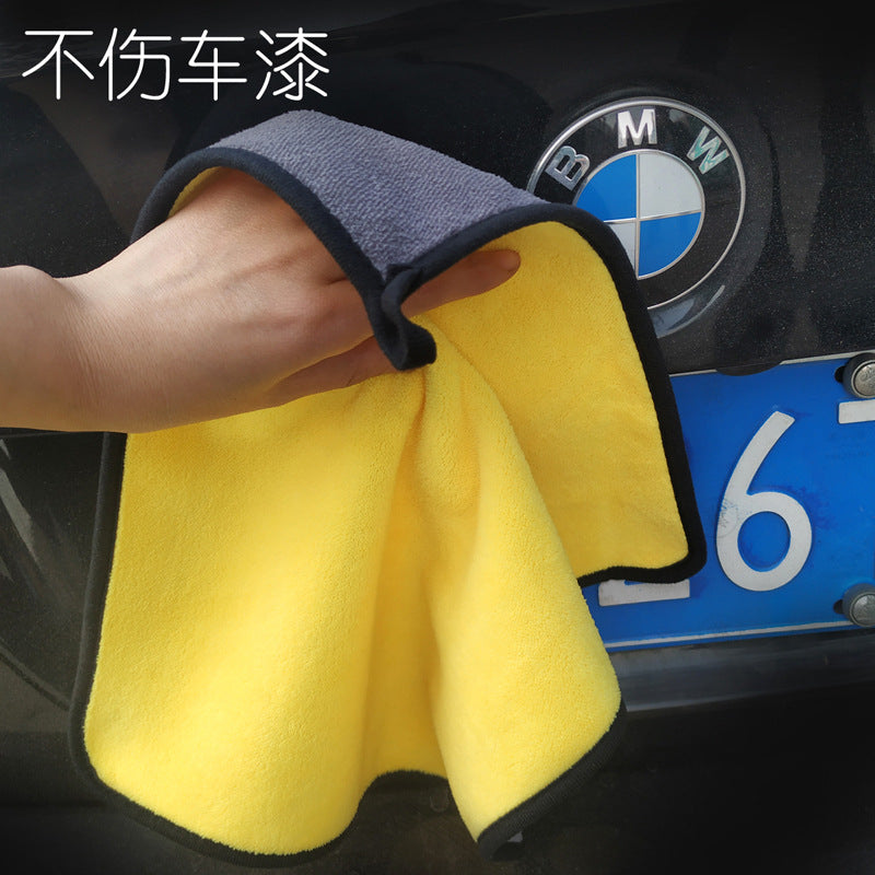 Car Towel Coral Fleece Towel Double-sided Car Cleaning Towel Thickened Large Absorbent Cotton Car Wash - image 2