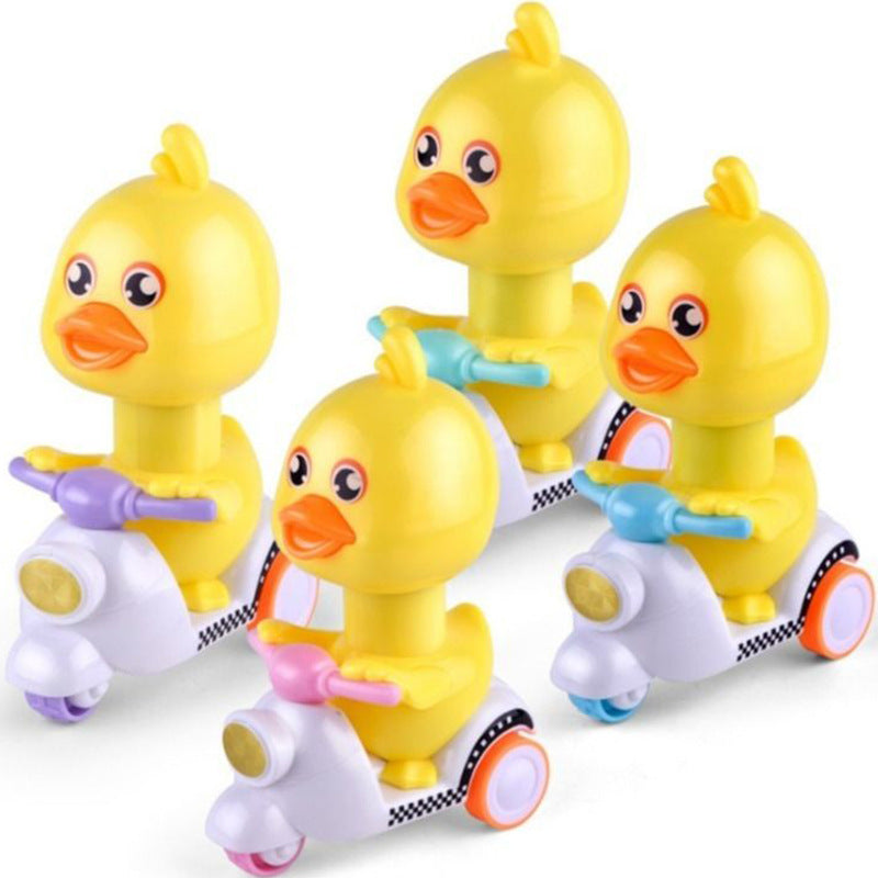 TikTok Internet Red Explosions Press Little Duck Huili Toy Car Motorcycle Stall Toy Children's Cartoon Toy - image 1