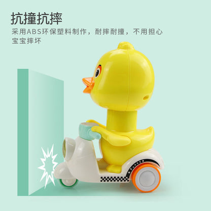 TikTok Internet Red Explosions Press Little Duck Huili Toy Car Motorcycle Stall Toy Children's Cartoon Toy - image 4