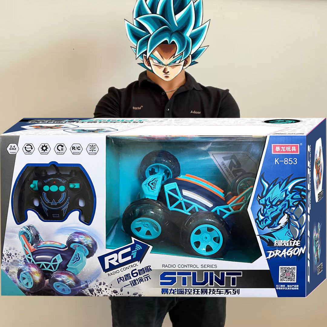 Remote control tipper stunt car toy light music Children's remote control car fall 360 degree stunt roll rechargeable - image 1