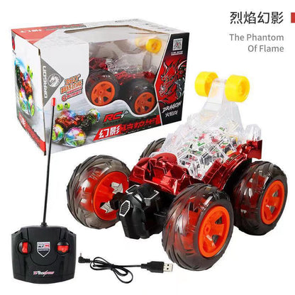 Remote control tipper stunt car toy light music Children's remote control car fall 360 degree stunt roll rechargeable - image 4