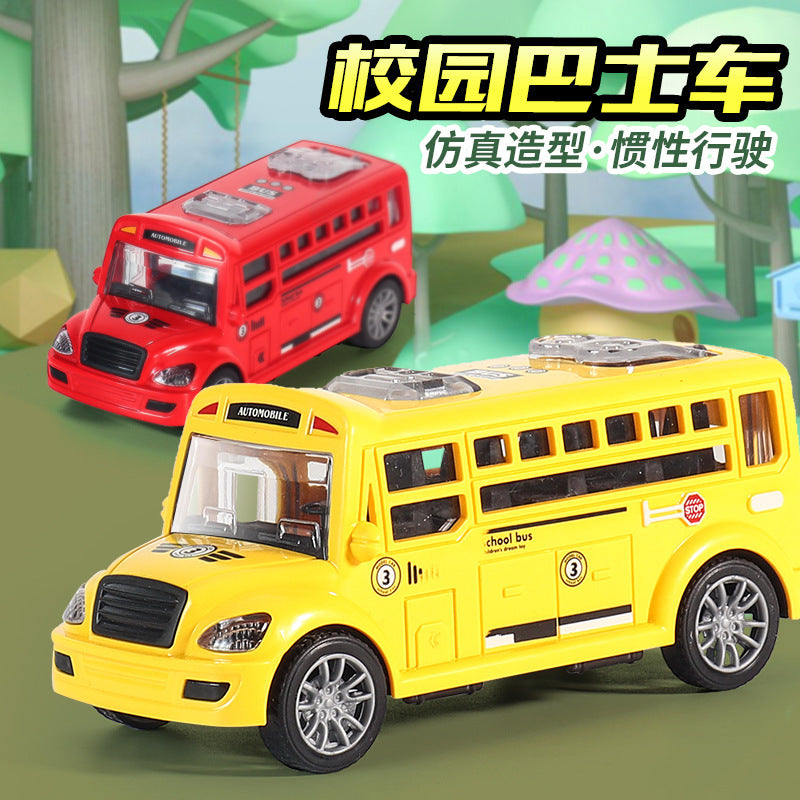 Children's Toys Little Boy Inertia Toy Car Model Cartoon Bus Car Stall Toys Supermarket Gifts Wholesale - image 1