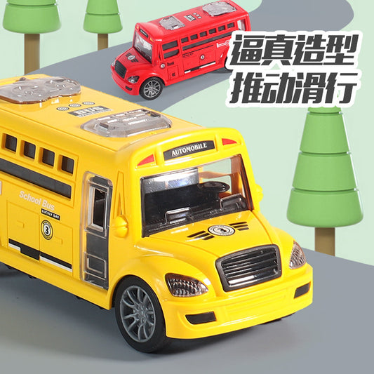 Children's Toys Little Boy Inertia Toy Car Model Cartoon Bus Car Stall Toys Supermarket Gifts Wholesale - image 2
