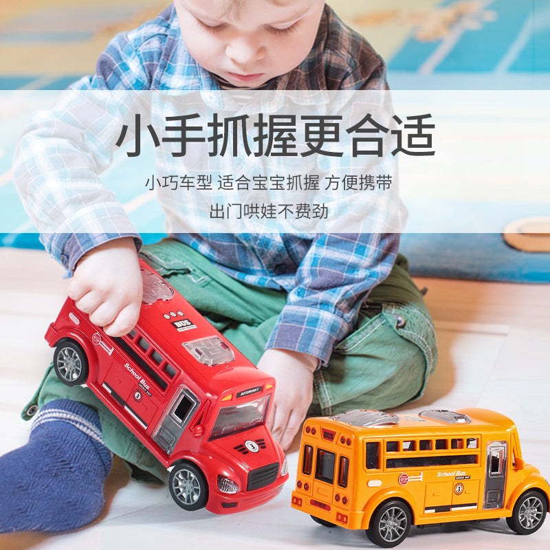 Children's Toys Little Boy Inertia Toy Car Model Cartoon Bus Car Stall Toys Supermarket Gifts Wholesale - image 3