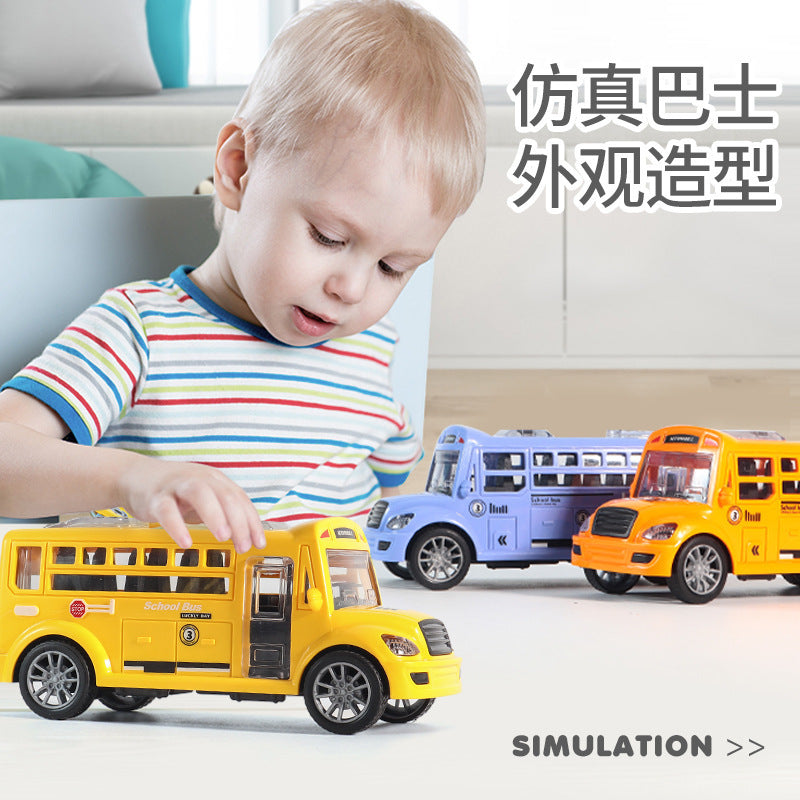 Children's Toys Little Boy Inertia Toy Car Model Cartoon Bus Car Stall Toys Supermarket Gifts Wholesale - image 4