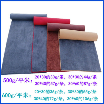 Wholesale 500g 600g new deerskin velvet car wash towel double coral velvet car cloth absorbent suede towel - image 2