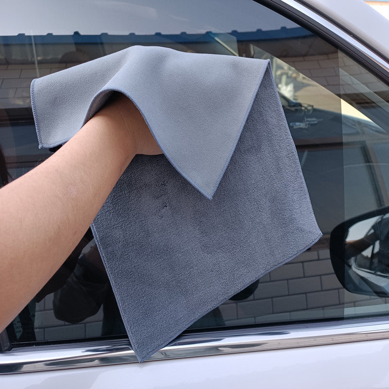Wholesale 500g 600g new deerskin velvet car wash towel double coral velvet car cloth absorbent suede towel - image 3