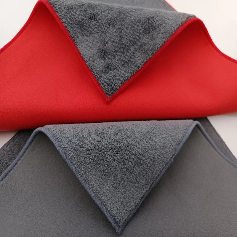 Wholesale 500g 600g new deerskin velvet car wash towel double coral velvet car cloth absorbent suede towel - image 4