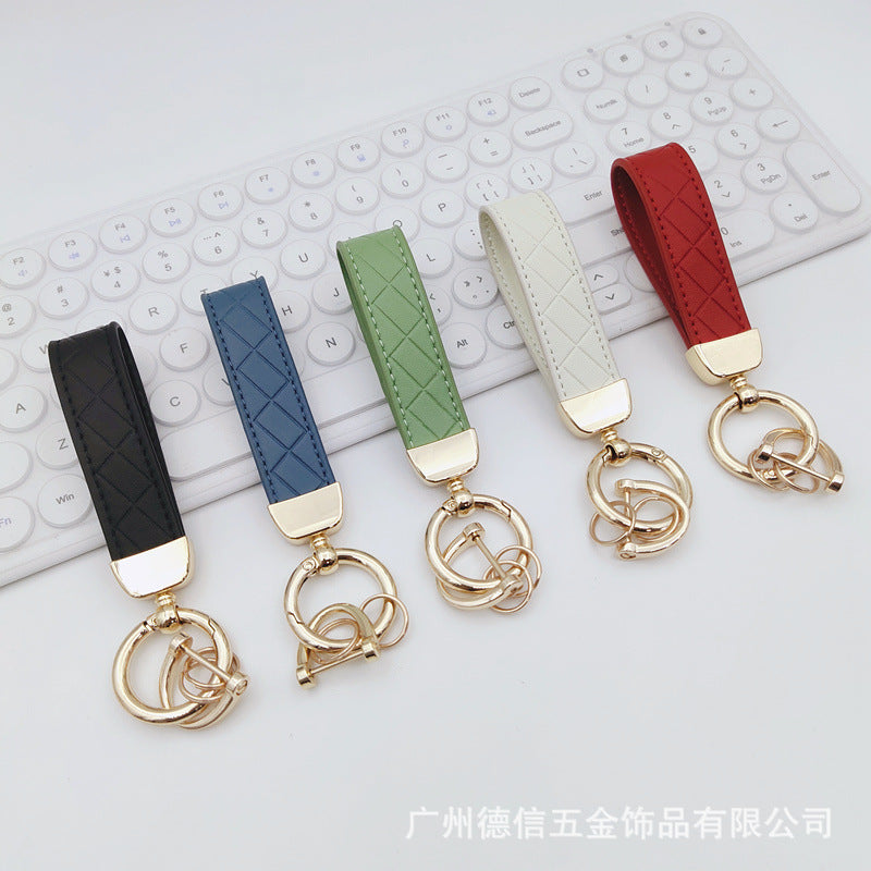 Car key chain high-grade key ring key chain alloy rope pendant high-grade small pendant male and female ring ring accessories - image 1