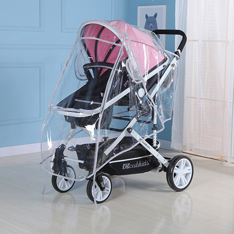 Universal Baby Carriage Canopy Windproof Cover Baby Stroller Umbrella Car Rainproof Cover Warm Cover Children's Car Raincoat Windshield - image 1