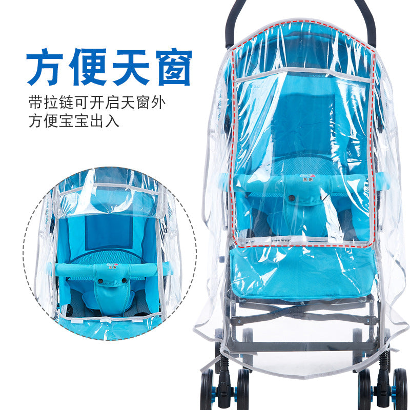 Universal Baby Carriage Canopy Windproof Cover Baby Stroller Umbrella Car Rainproof Cover Warm Cover Children's Car Raincoat Windshield - image 2