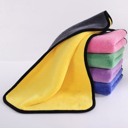 Car wash towel thickened large absorbent coral fleece car towel double-sided quick-drying car cleaning car wash towel - image 2