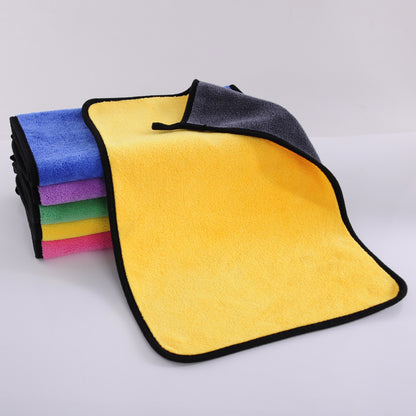 Car wash towel thickened large absorbent coral fleece car towel double-sided quick-drying car cleaning car wash towel - image 3