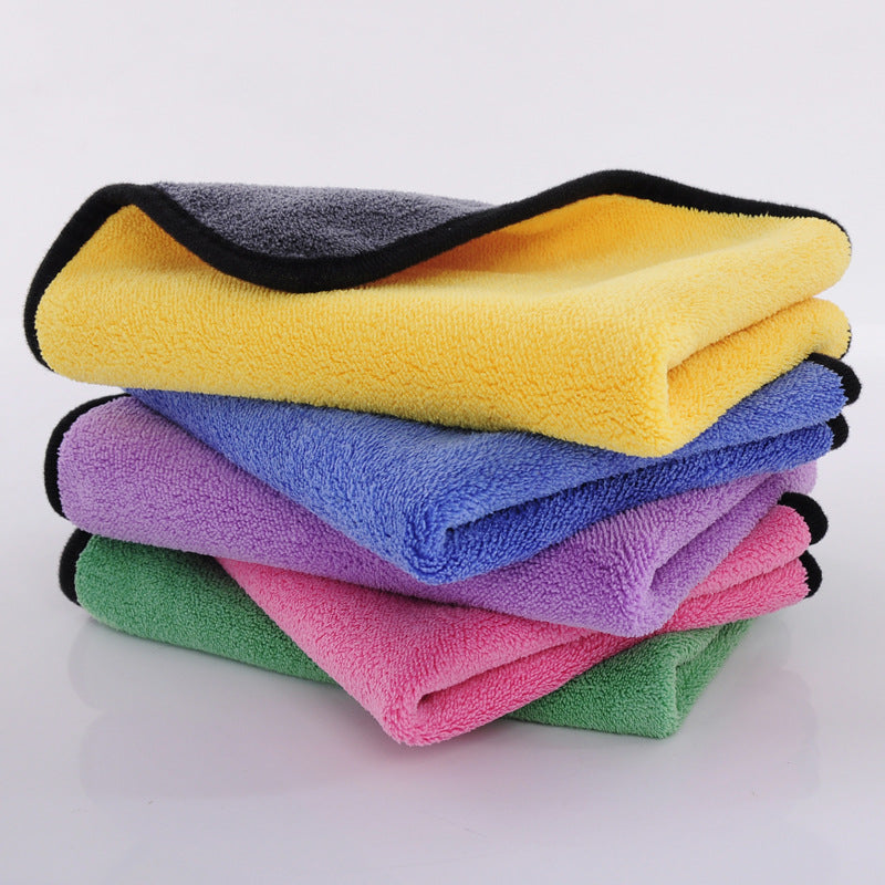 Car wash towel thickened large absorbent coral fleece car towel double-sided quick-drying car cleaning car wash towel - image 4
