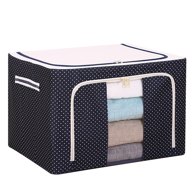 Clothes Storage Box Oxford Cloth Waterproof Steel Frame Transparent Foldableing Box Wardrobe Car Quilt Storage Box Moving - image 5