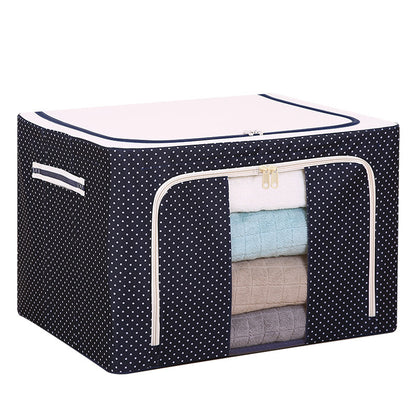 Clothes Storage Box Oxford Cloth Waterproof Steel Frame Transparent Foldableing Box Wardrobe Car Quilt Storage Box Moving - image 5