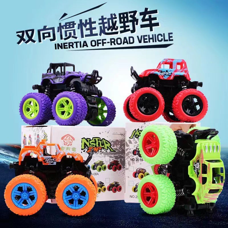 Children's toy excavator inertia four-wheel drive stunt off-road vehicle boy toy car children stall stall wholesale - image 1