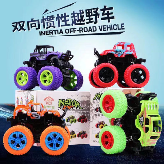 Children's toy excavator inertia four-wheel drive stunt off-road vehicle boy toy car children stall stall wholesale - image 1