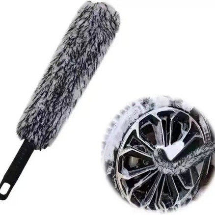 Car wash brush cross-border arbitrary bending microfiber tire brush car details brush cleaning duster steel wheel hub brush - image 5