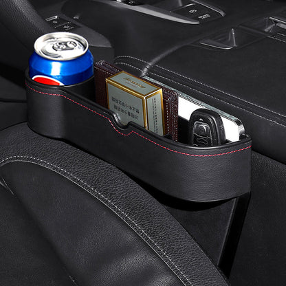 Car Seat Gap Storage Box Armrest Box Gap Filler Storage Bag Car Storage Box Pressure-Resistant Leather Hanging Type - image 2