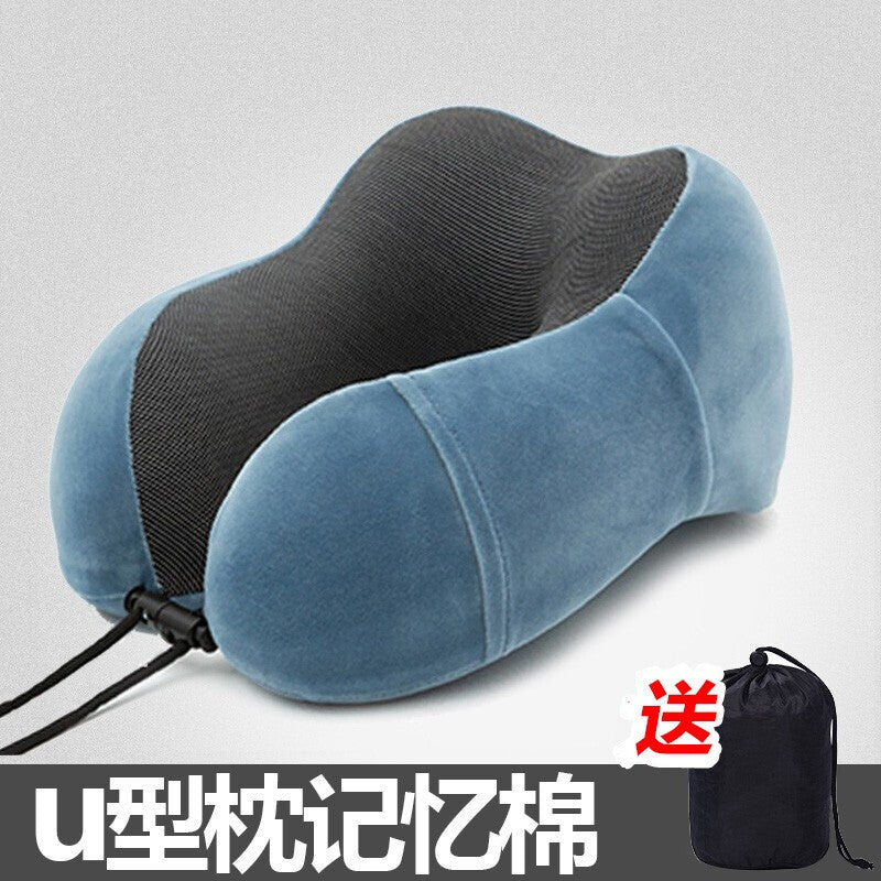 Lihai Wolf Neck Protector U-Shaped Pillow Portable Memory Foam Magnetic Cloth Travel Equipment Pillow Men's and Women's Car Neck Protector - image 1
