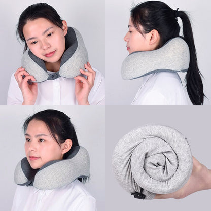 Lihai Wolf Neck Protector U-Shaped Pillow Portable Memory Foam Magnetic Cloth Travel Equipment Pillow Men's and Women's Car Neck Protector - image 2