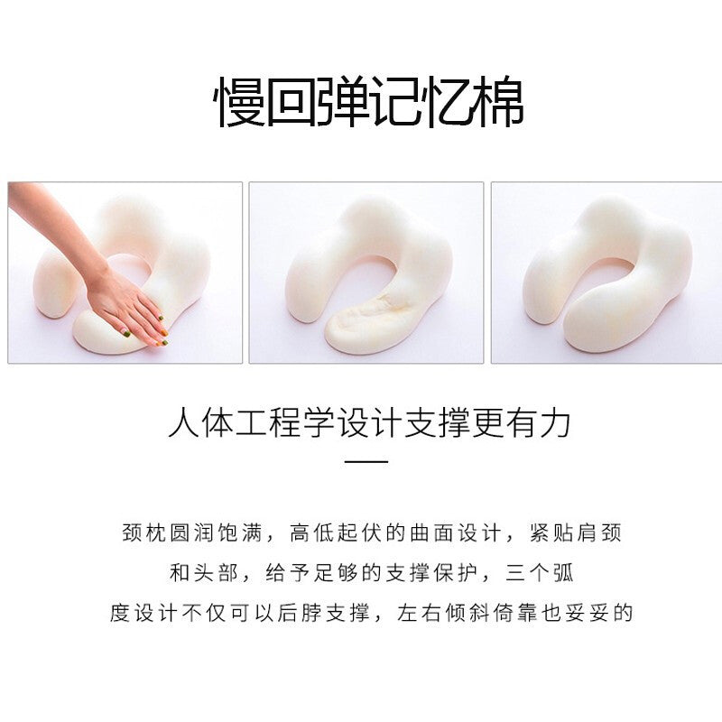 Lihai Wolf Neck Protector U-Shaped Pillow Portable Memory Foam Magnetic Cloth Travel Equipment Pillow Men's and Women's Car Neck Protector - image 3