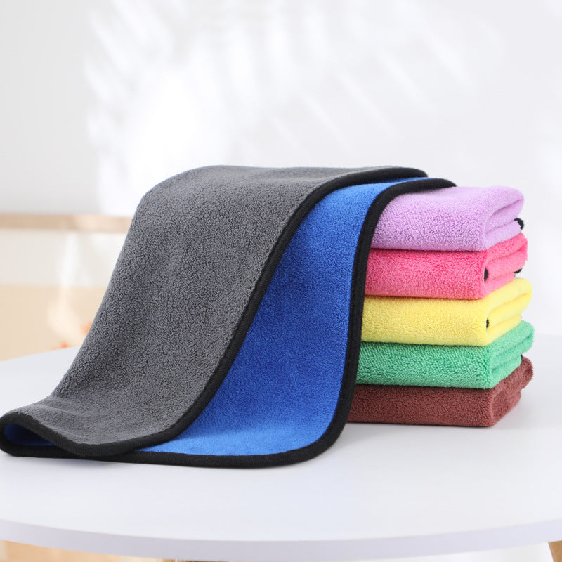 Wholesale Two-Color Double-Sided Car Wash Towel Coral Fleece Car Cleaning Microfiber Cloth Thickened Absorbent Cleaning Towel - image 3