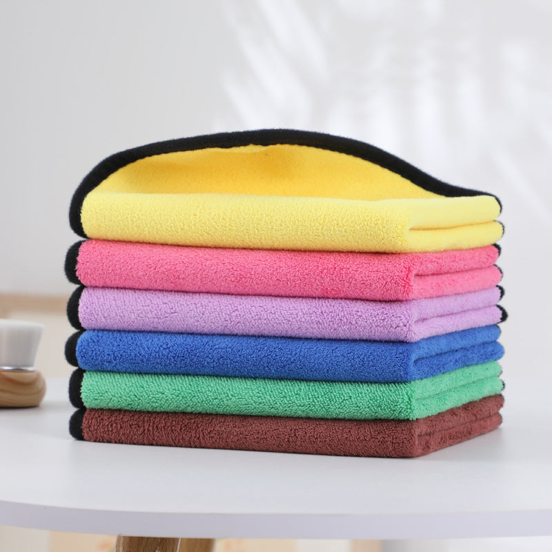 Wholesale Two-Color Double-Sided Car Wash Towel Coral Fleece Car Cleaning Microfiber Cloth Thickened Absorbent Cleaning Towel - image 4