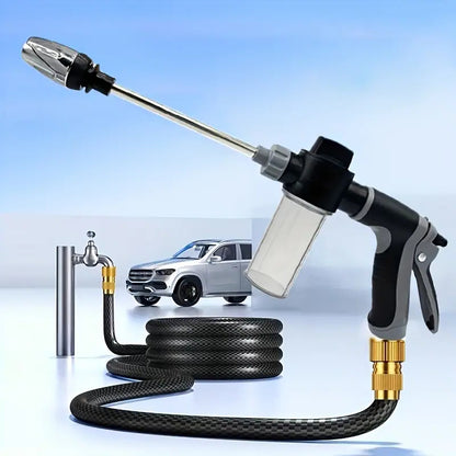 Source Factory Long Pole Gun High-Pressure Water Gun Household Car Wash Tool Metal Extension Pole Rubber-Coated Handle Car Wash Water Gun - image 1