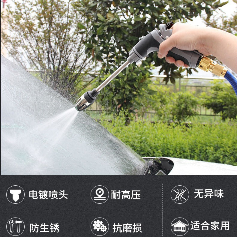 Source Factory Long Pole Gun High-Pressure Water Gun Household Car Wash Tool Metal Extension Pole Rubber-Coated Handle Car Wash Water Gun - image 4