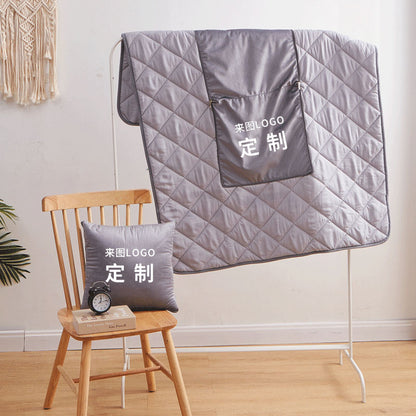 Pillow Custom Logo Dual-Use Two-in-One Pillow quilt Custom Custom Pillow Blanket Car Pillow quilt Advertising Gift - image 3